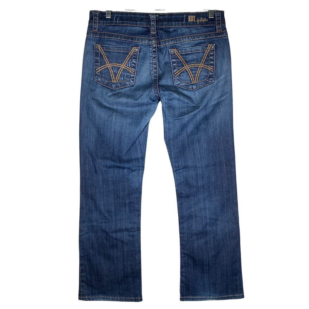 KUT from the Kloth So Low Jeans Womens 8 Y2K Contrast Thick Stitch Whiskered